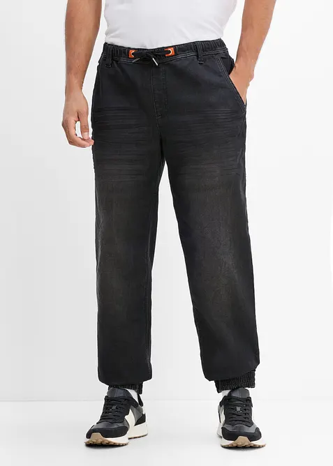 Regular Fit Jeans-Jogger mit Dehnbund, Straight, bonprix