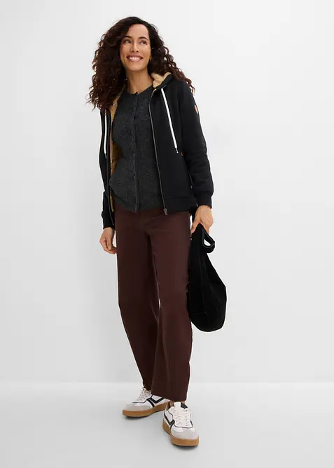Sweat zipp&eacute; &agrave; capuche avec doublure peluche, bonprix