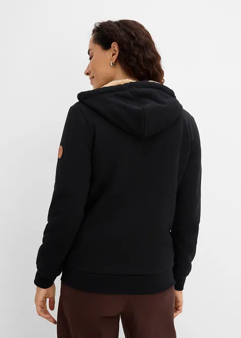Sweat zipp&eacute; &agrave; capuche avec doublure peluche, bonprix