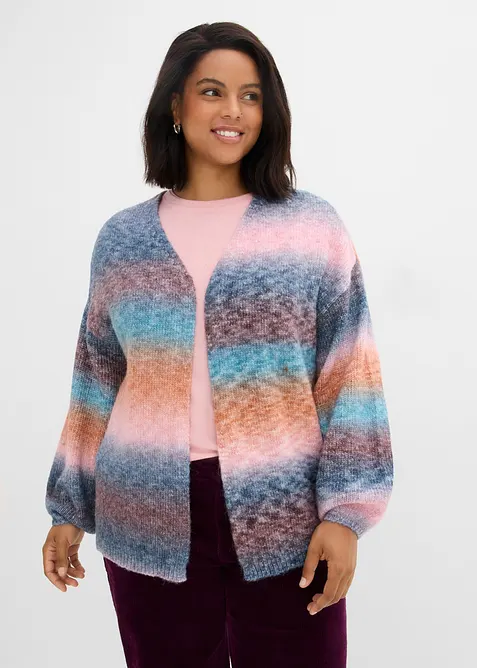 Grobstrickjacke aus weichem Woll-Mix, bonprix