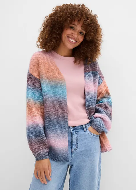 Grobstrickjacke aus weichem Woll-Mix, bonprix