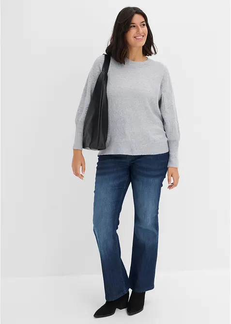 Pull aux manches ajour&eacute;es, bonprix