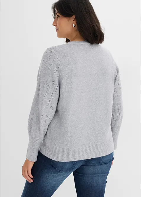 Pull aux manches ajour&eacute;es, bonprix