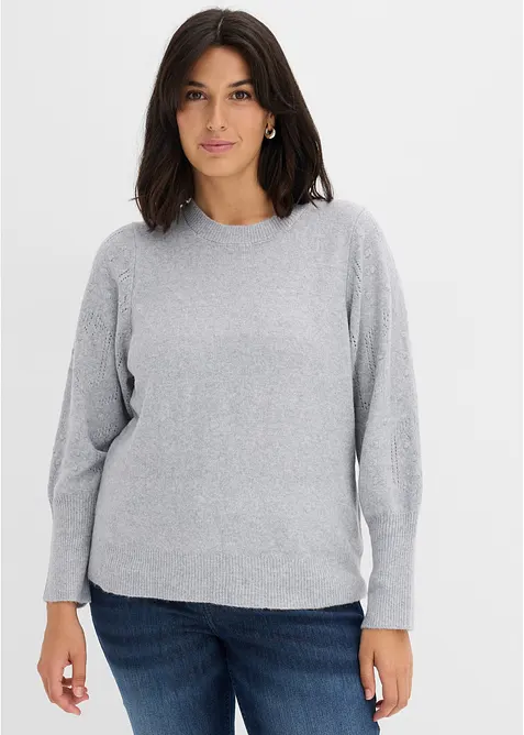 Pull aux manches ajour&eacute;es, bonprix