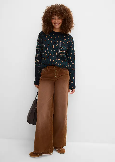 Cordhose aus elastischem Baumwoll-Mix, bonprix