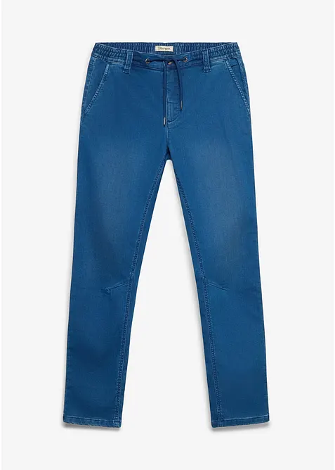 Jean jogger &agrave; taille &eacute;lastiqu&eacute;e regular, fusel&eacute;, bonprix