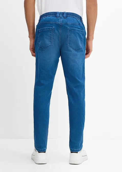Jean jogger &agrave; taille &eacute;lastiqu&eacute;e regular, fusel&eacute;, bonprix
