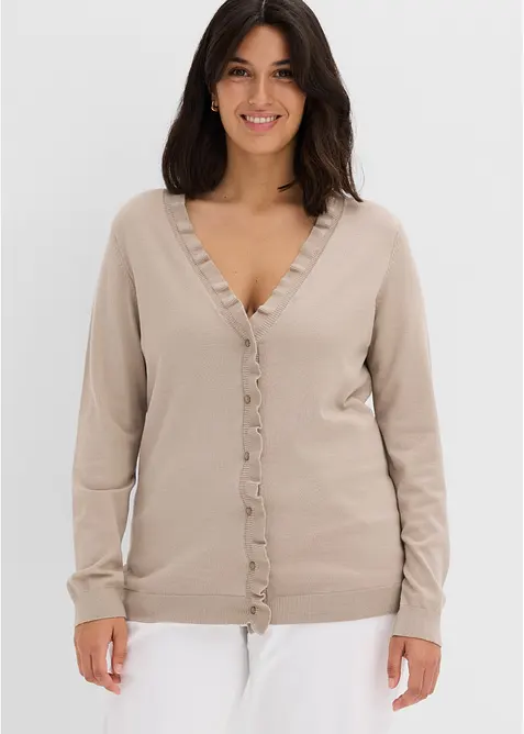 Feinstrickjacke aus flie&szlig;endem Viskose-Mix, bonprix