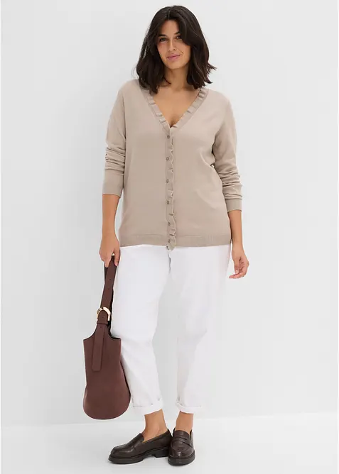 Feinstrickjacke aus flie&szlig;endem Viskose-Mix, bonprix