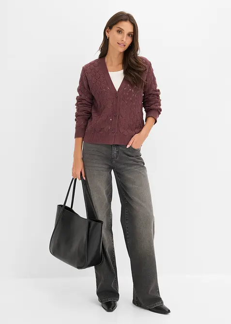Ajour-Strickjacke, bonprix