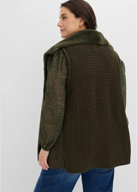 Gilet sans manches en peluche, bonprix
