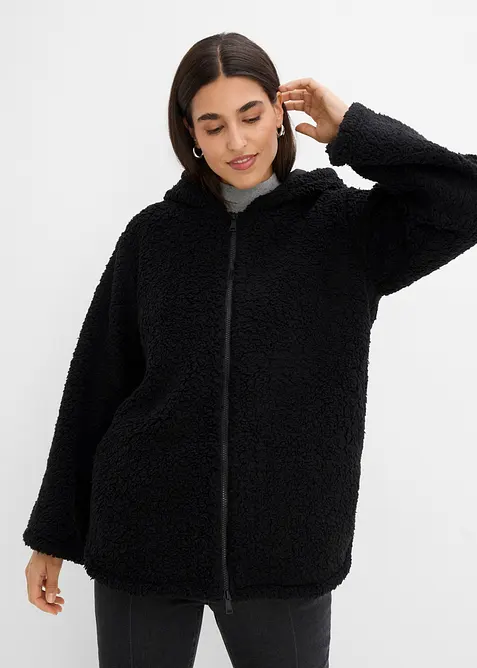 Veste en sherpa coupe trap&egrave;ze avec fentes lat&eacute;rales, bonprix