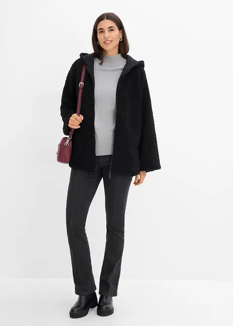Veste en sherpa coupe trap&egrave;ze avec fentes lat&eacute;rales, bonprix