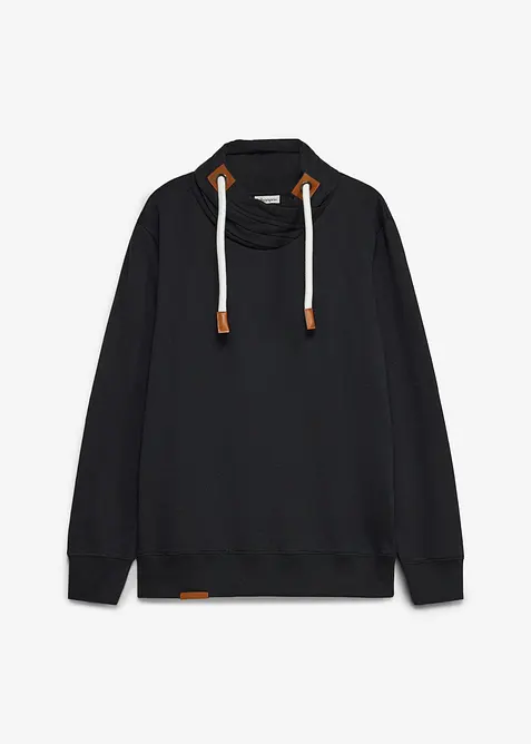 Sweat &agrave; col ch&acirc;le et d&eacute;tails enduits, bonprix