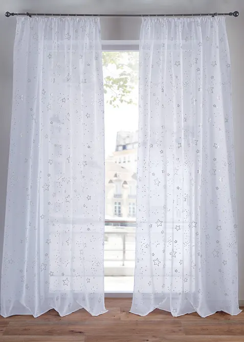 Voilage avec &eacute;toiles brillantes (1 pce), bonprix