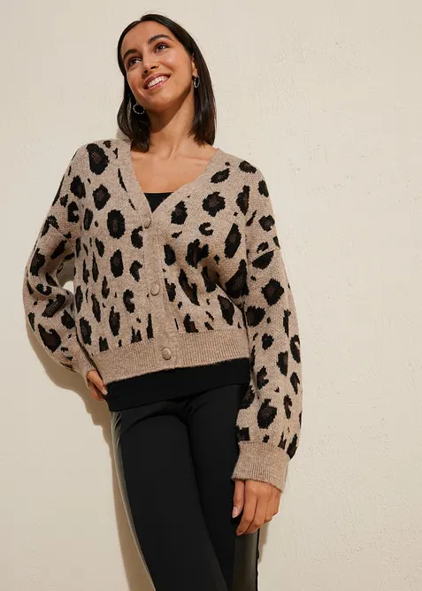 Strickjacke mit Jacquardmuster, bonprix
