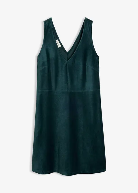 Latzkleid aus elastischem Cord, bonprix
