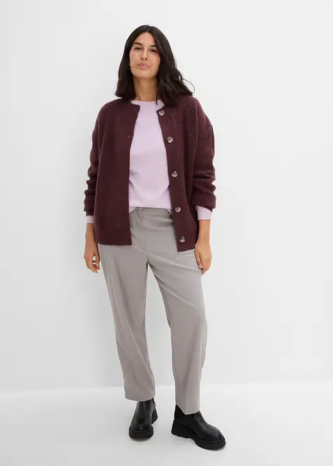 Geripptes Langarmshirt aus reiner Baumwolle, bonprix