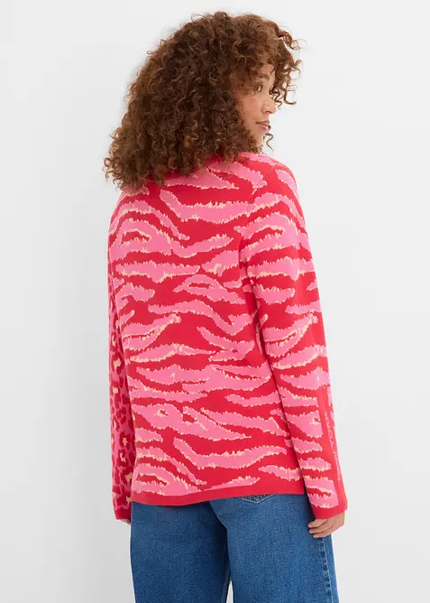 Feinstrickpullover im Leoprint-Design, bonprix