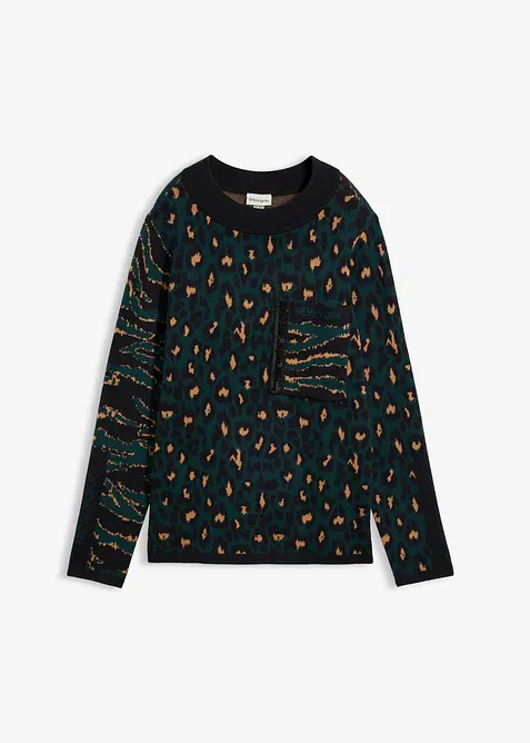 Feinstrickpullover im Animal-Design, bonprix