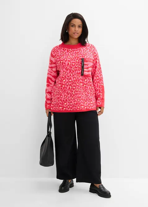Feinstrickpullover im Animal-Design, bonprix