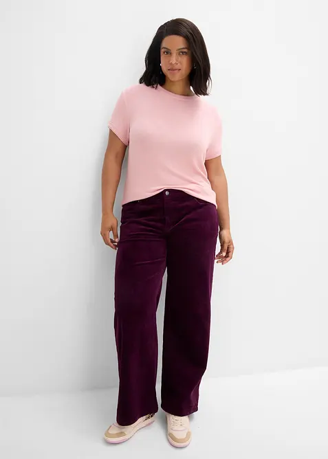 Pantalon en velours c&ocirc;tel&eacute;, coton extensible, bonprix