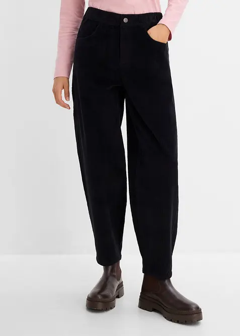 Barrel-Cordhose aus Baumwoll-Mix, bonprix