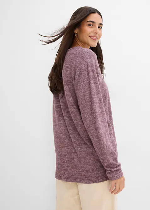 Sweat-shirt long aspect maille, bonprix