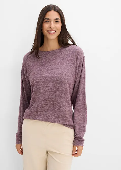 Sweat-shirt long aspect maille, bonprix