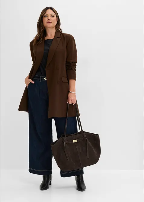 Blazer long en Punto di Roma, bonprix