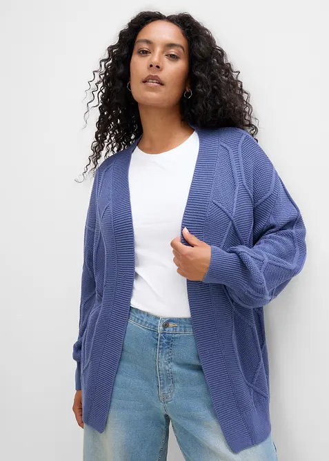 Strickjacke mit Zopfmuster, bonprix
