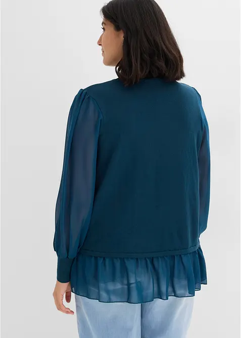 Feinstrickpullover mit Blusen-Einsatz, bonprix
