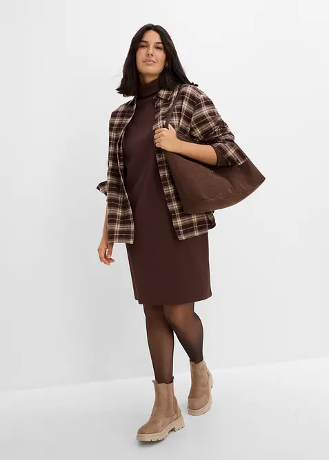 Robe en jersey c&ocirc;tel&eacute; extensible et &eacute;pais, bonprix