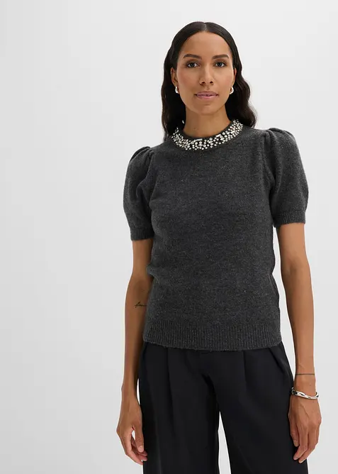 Pull avec application de strass, bonprix
