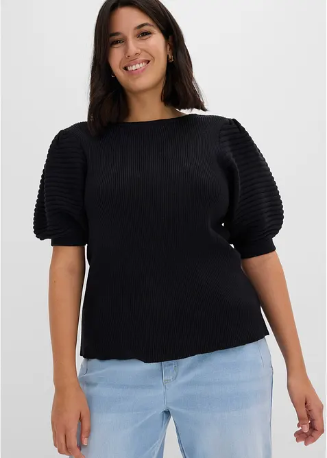 Pullover mit Ballon&auml;rmeln, bonprix