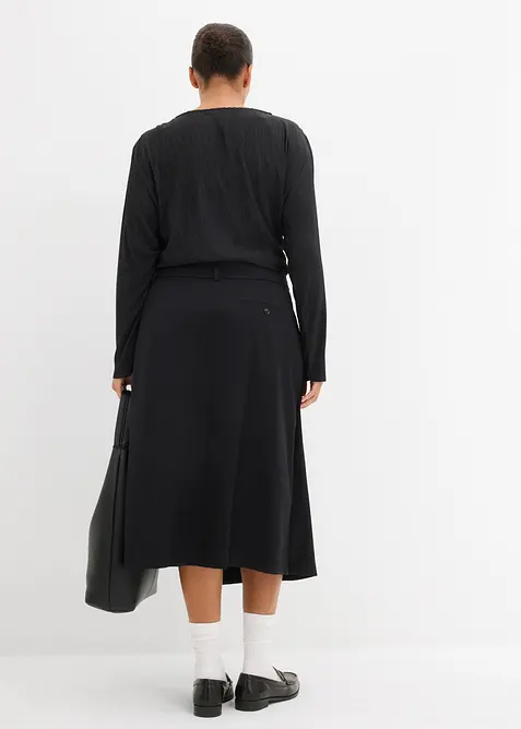 Jupe midi en viscose m&eacute;lang&eacute;e, bonprix