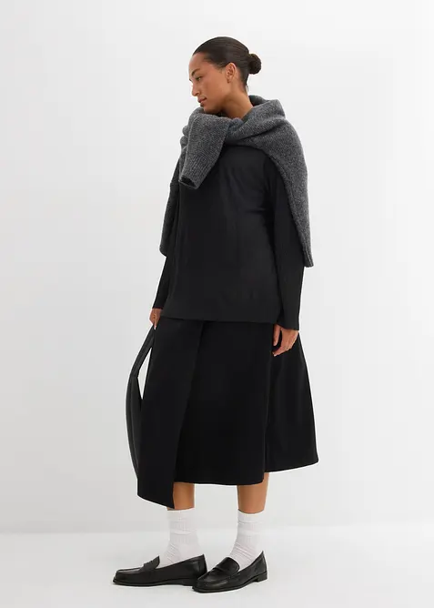 Jupe midi en viscose m&eacute;lang&eacute;e, bonprix