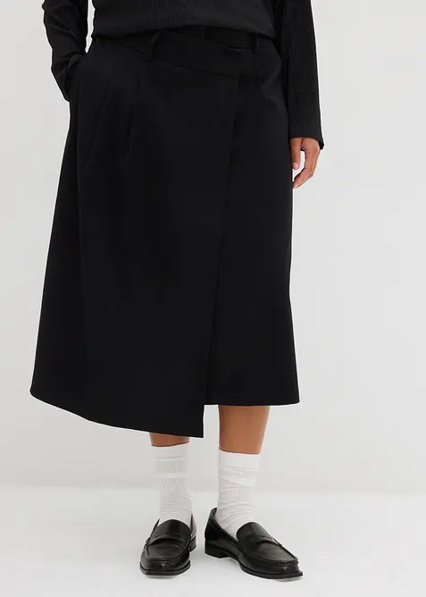 Jupe midi en viscose m&eacute;lang&eacute;e, bonprix