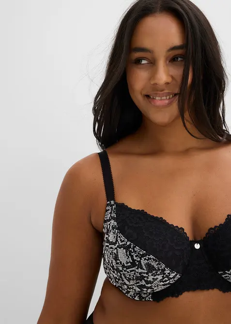 Soutien-gorge &agrave; armatures et mesh imprim&eacute;, bonprix