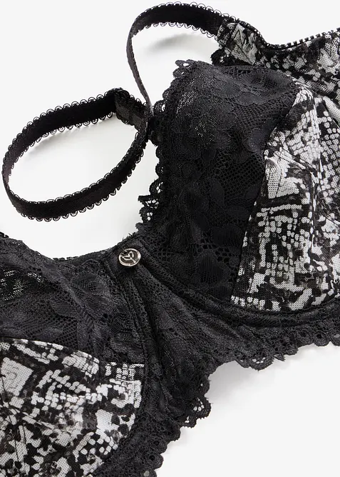 Soutien-gorge &agrave; armatures et mesh imprim&eacute;, bonprix