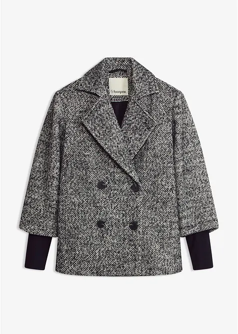 Cabanjacke in Tweedoptik mit Strickstulpen, bonprix