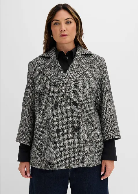 Cabanjacke in Tweedoptik mit Strickstulpen, bonprix