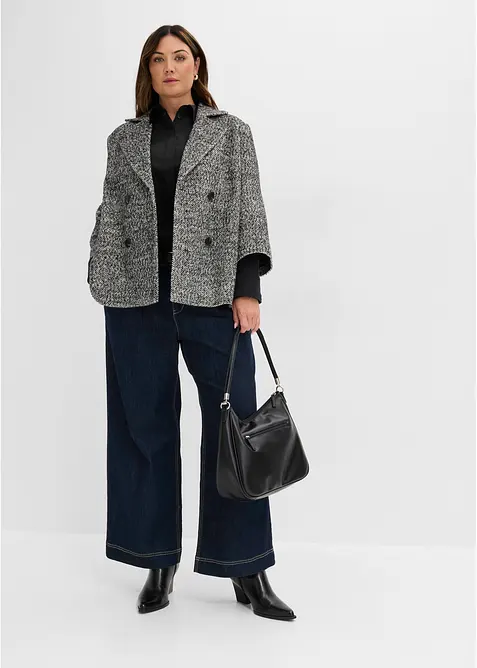 Cabanjacke in Tweedoptik mit Strickstulpen, bonprix