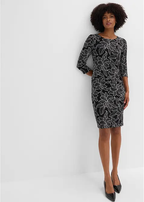 Jerseykleid mit Blumen-Design, bonprix