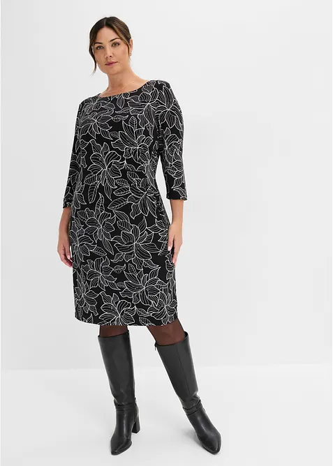 Jerseykleid mit Blumen-Design, bonprix