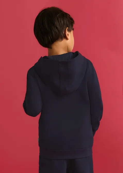 Sweat zipp&eacute; &agrave; capuche Lurchi en coton doux, Lurchi