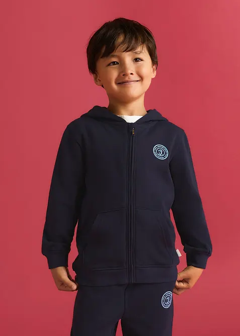Sweat zipp&eacute; &agrave; capuche Lurchi en coton doux, Lurchi