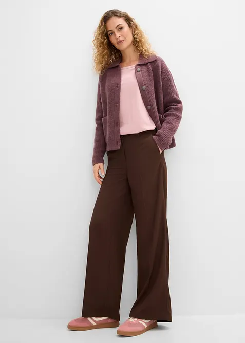 Pantalon large &agrave; pinces, taille &eacute;lastiqu&eacute;e, bonprix
