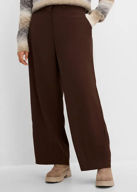 Pantalon large &agrave; pinces, taille &eacute;lastiqu&eacute;e, bonprix