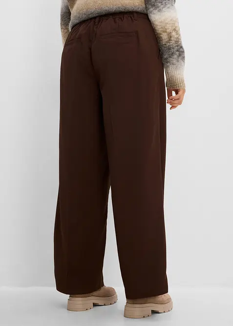 Pantalon large &agrave; pinces, taille &eacute;lastiqu&eacute;e, bonprix